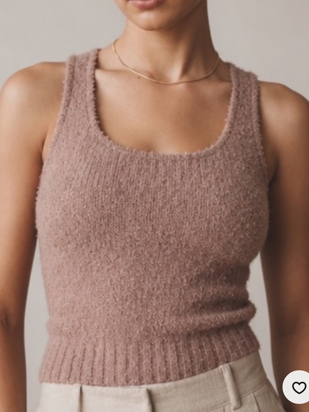 SKIMS Bouclé Teddy Tank Top in Dusty Mauve